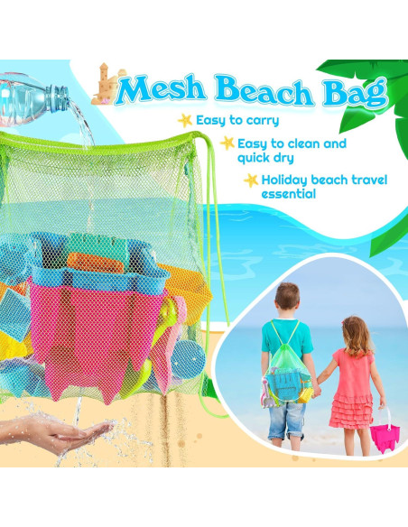 Kit de Juguetes de Playa FUSPWEAO con 2 Cubos de Castillo Kit de Juguetes de Playa FUSPWEAO con 2 Cubos de Castillo