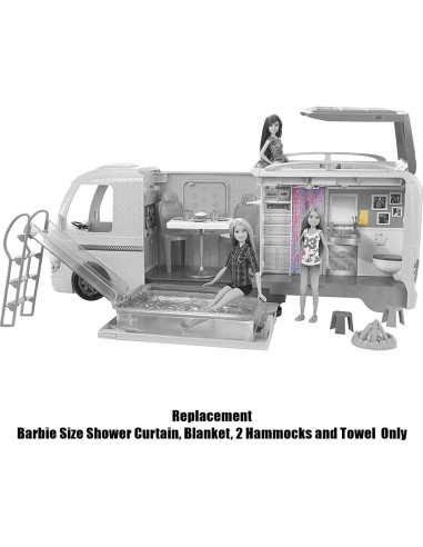 Cortina de Ducha Barbie FBR34 + Manta, 2 Hamacas y Toalla