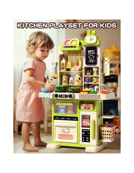 Juego de Cocina Infantil Eohemeral 86 cm 70 Piezas Verde Juego de Cocina Infantil Eohemeral 86 cm 70 Piezas Verde