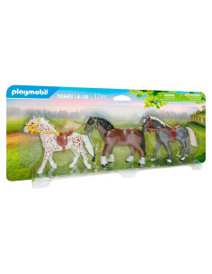 Juego de Pony Playmobil 70683 - 3 Caballos y Accesorios