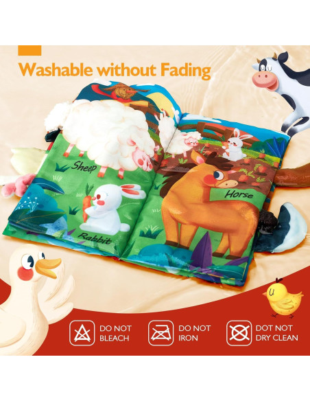 Libro de Tela para Bebés Hahaland Granja 0-3 Años Libro de Tela para Bebés Hahaland Granja 0-3 Años