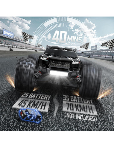 Coche RC 4WD Evmore 1/16 43 mph Todo Terreno 2 Baterías