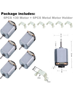Paquete de 6 Motores Eléctricos Mini 130 1.5-3V 15000RPM 2