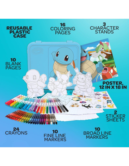 Estuche de Arte Crayola Pokémon Squirtle 71 Piezas Estuche de Arte Crayola Pokémon Squirtle 71 Piezas