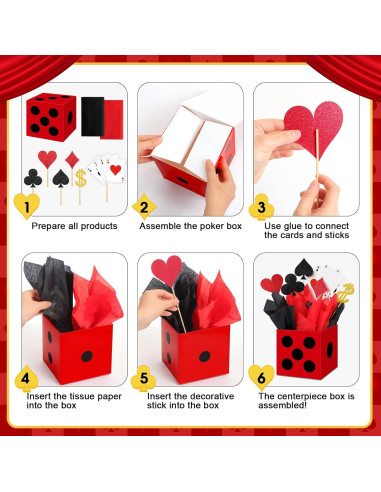 Zhanmai 12 Cajas de Póker para Fiesta Casino 15x15 cm