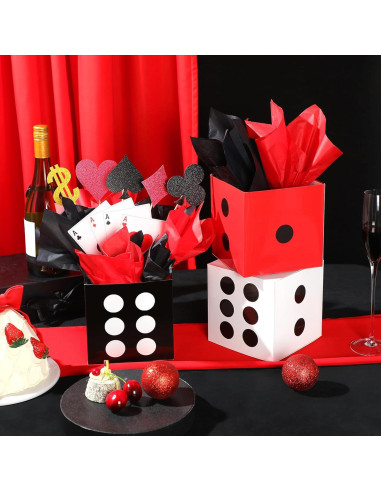 Zhanmai 12 Cajas de Póker para Fiesta Casino 15x15 cm