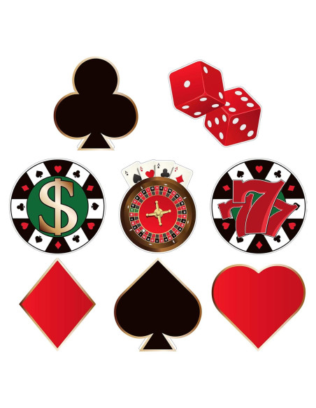 40 Piezas Recortes Temáticos de Casino Blulu 15x15 cm 40 Piezas Recortes Temáticos de Casino Blulu 15x15 cm