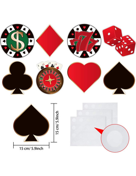 40 Piezas Recortes Temáticos de Casino Blulu 15x15 cm 40 Piezas Recortes Temáticos de Casino Blulu 15x15 cm