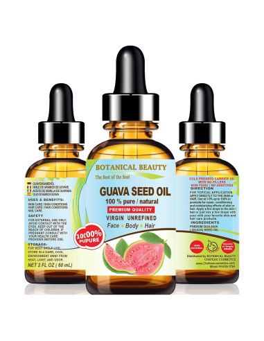 Aceite de Semilla de Guayaba 100% Puro Virgen 60 ml Antienvejecimiento