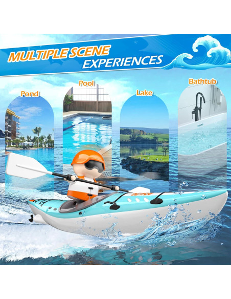 Barco Kayak RC CANKETEC Azul 2.4GHz para Niños 6-12 Años Barco Kayak RC CANKETEC Azul 2.4GHz para Niños 6-12 Años