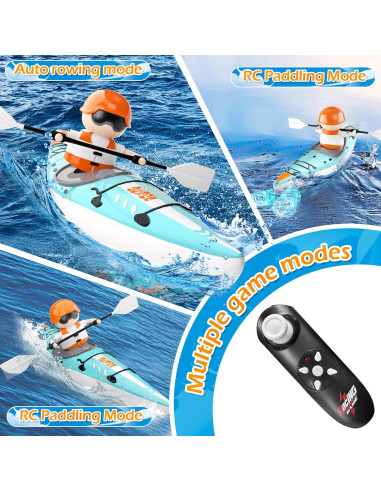Barco Kayak RC CANKETEC Azul 2.4GHz para Niños 6-12 Años