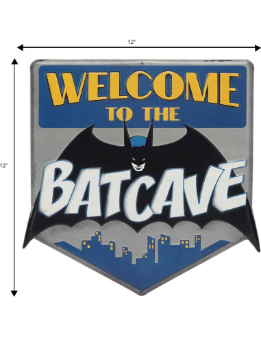 Cartel de Metal Embosado Batman 30x30 cm Vintage