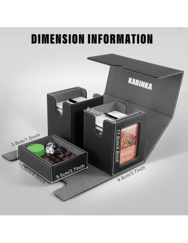 Caja de Deck Kabinka 3 en 1 para Cartas Coleccionables Negra