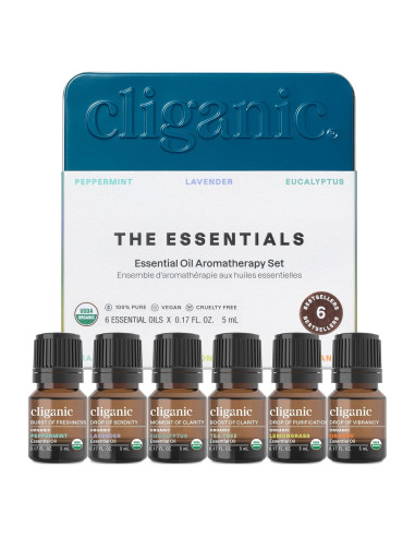 Set de Aceites Esenciales Orgánicos Cliganic - 6 Piezas 5ml