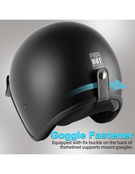 Casco Retro Abierto 3/4 Yesmotor 818 Negro Mate DOT Casco Retro Abierto 3/4 Yesmotor 818 Negro Mate DOT