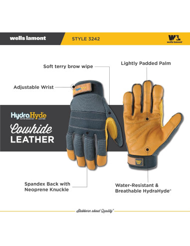 Guantes de trabajo Wells Lamont 3242M resistentes al agua
