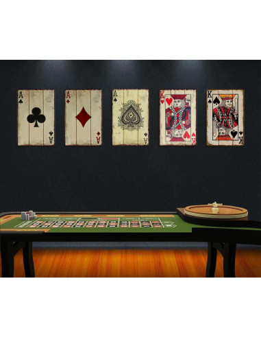 Cartel de Metal Vintage Póker TREEPERI 30x20 cm Decoración