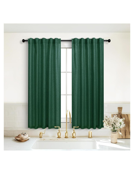 Cortinas Sheer KOUFALL Verde Oscuro 91x137 cm Pack 2 Cortinas Sheer KOUFALL Verde Oscuro 91x137 cm Pack 2