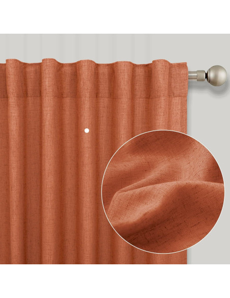 Cortinas Sheer KOUFALL Naranja Quemado 52x137 cm Pack 2 Cortinas Sheer KOUFALL Naranja Quemado 52x137 cm Pack 2