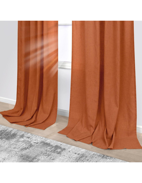 Cortinas Sheer KOUFALL Naranja Quemado 52x137 cm Pack 2 Cortinas Sheer KOUFALL Naranja Quemado 52x137 cm Pack 2