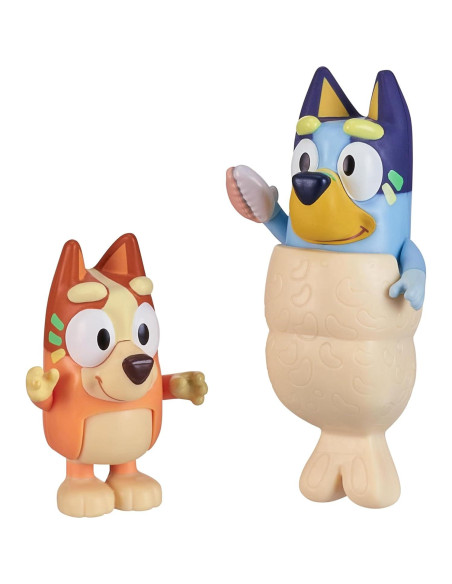 Figuras Bluey y Bingo con Cola de Sirena 6.35 cm Figuras Bluey y Bingo con Cola de Sirena 6.35 cm