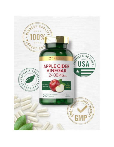 Cápsulas de Vinagre de Sidra de Manzana Carlyle 2400mg 240 Conteo