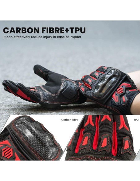 Guantes de Motocross ILM GST301 Rojo XL Táctiles y Resistentes Guantes de Motocross ILM GST301 Rojo XL Táctiles y Resistentes