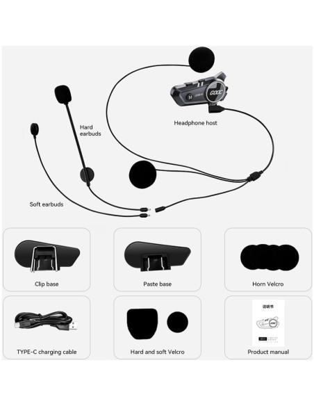 Auriculares Bluetooth JZAQ A13 para Casco de Motocicleta Auriculares Bluetooth JZAQ A13 para Casco de Motocicleta