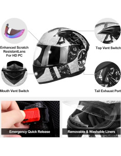 Casco de motocicleta JAGASOL JS-QK-111S-816-S ligero DOT 2