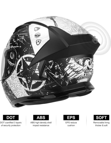 Casco de motocicleta JAGASOL JS-QK-111S-816-S ligero DOT
