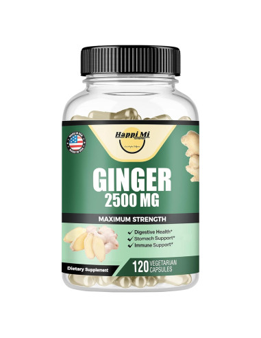 Cápsulas de Jengibre Orgánico Happi Mi Nutrition 2500mg 120 Unidades