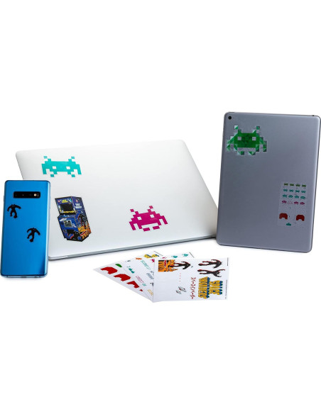Calcomanías Space Invaders Paladone 4 Hojas Vinilo Retro Calcomanías Space Invaders Paladone 4 Hojas Vinilo Retro