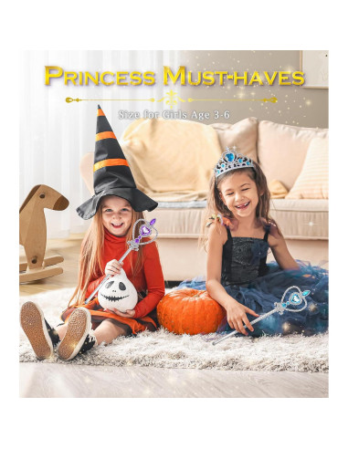 Disfraz de Princesa BIBUTY Tiara y Varita para Niñas