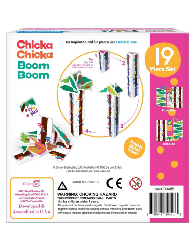 Conjunto de Juguetes Magnéticos Chicka Boom Boom CreateOn 19 Pzas