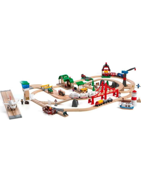 Conjunto de Ferrocarril Deluxe BRIO Mundo 33766 - 106 Piezas Conjunto de Ferrocarril Deluxe BRIO Mundo 33766 - 106 Piezas