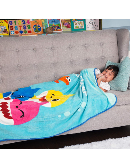 Cobertor Baby Shark Franco 116x152 cm Microfibra Suave Cobertor Baby Shark Franco 116x152 cm Microfibra Suave
