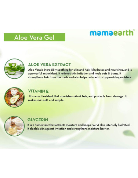 Gel de Aloe Vera Mamaearth 300ml | Hidratante Piel y Cabello Gel de Aloe Vera Mamaearth 300ml | Hidratante Piel y Cabello