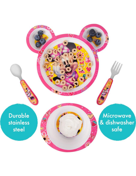 Set de vajilla Minnie Mouse 4 piezas - Apto microondas Set de vajilla Minnie Mouse 4 piezas - Apto microondas