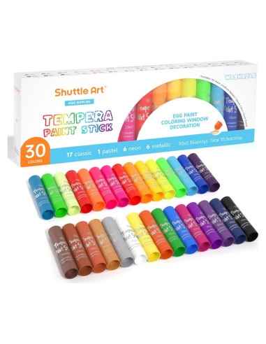 Palitos de Pintura Tempera Shuttle Art - 30 Colores - Secado Rápido