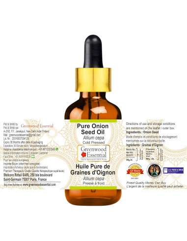 Aceite de Semilla de Cebolla Pura Greenwood 5ml Prensado en Frío