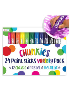 Paletas de Pintura Ooly Chunkies 24 Colores Sin Desorden