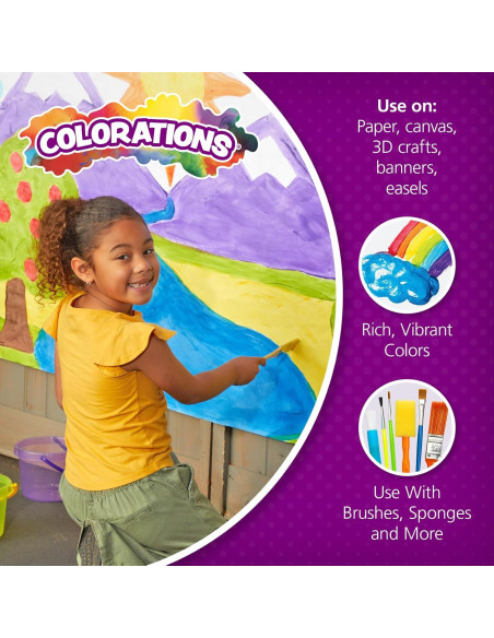 Pintura Tempera Lavable Coloraciones Fluorescente Set 6 x 236ml Pintura Tempera Lavable Coloraciones Fluorescente Set 6 x 236ml