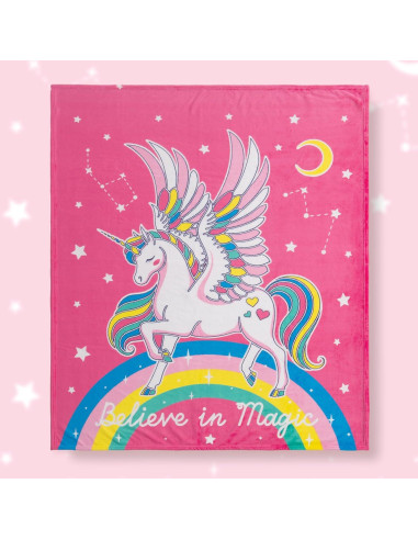Manta Unicornio Jekeno 50x60 cm Brilla en la Oscuridad