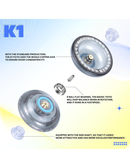 Yoyo MAGICYOYO K1 Responsivo para Principiantes + Accesorios Yoyo MAGICYOYO K1 Responsivo para Principiantes + Accesorios