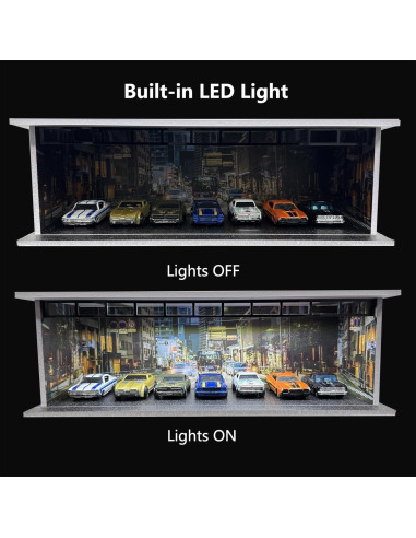 Estuche de Exhibición Bivitre 1:64 con Luz LED y Acrílico