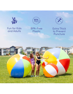 Pelotas de Playa Inflables Top Race Set de 6 Arcoíris 2