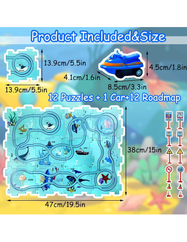 Set de Pista de Autos Puzzle Racer Ubegger 25 Piezas