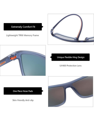 Gafas de sol ZENOTTIC para hombres TR90 UV400 polarizadas