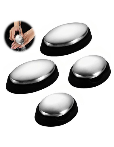 Jabón Desodorante de Acero Inoxidable HUIZHOUSHI 4 Paquetes