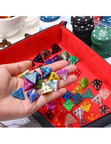 Conjunto de Dados Poliedricos Skylety 50 Piezas 4 Caras Multicolor